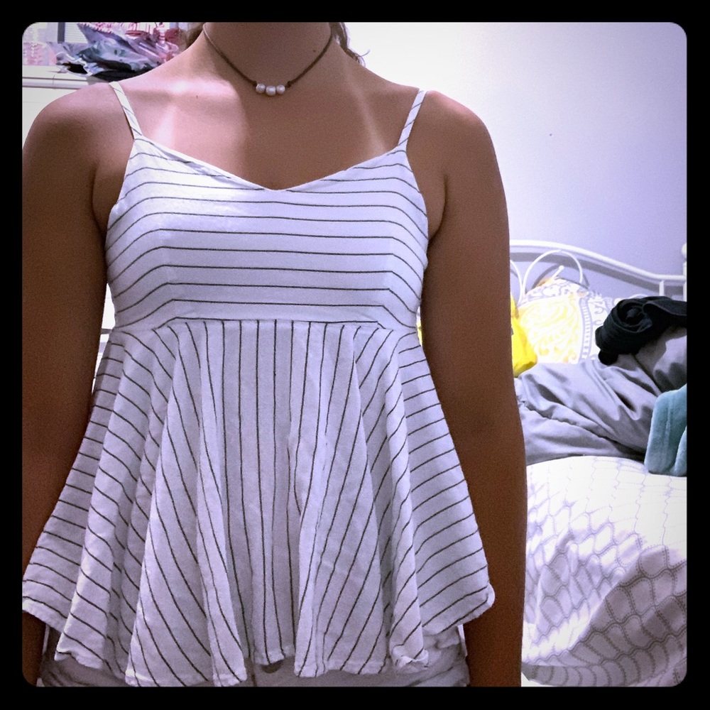 Cute Striped Tie Back Tank